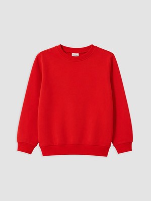 Lc Waikiki Yeni Sezon Kırmızı Bisiklet Yaka Erkek Çocuk Sweatshirt