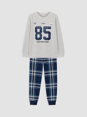 Lc Waikiki Yeni Sezon Gri Bisiklet Yaka Erkek Çocuk Pijama Takım