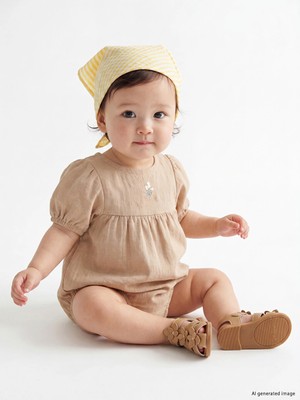 Lc Waikiki Yeni Sezon Bej Bisiklet Yaka Nakışlı Kız Bebek Çıtçıtlı Body