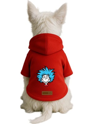 Esranın Dünyası Monopetz Baskılı Içi Polarlı Köpek ve Kedi Kıyafeti & Elbisesi - Kırmızı Renk Kapüşonlu Hoodie B07A6 4xl