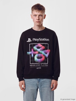 Lc Waikiki Yeni Sezon Siyah Bisiklet Yaka Playstation Lisanslı Erkek Çocuk Sweatshirt