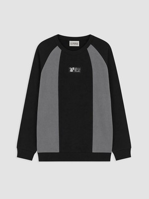 Lc Waikiki Yeni Sezon Siyah Bisiklet Yaka Renk Bloğu Erkek Çocuk Sweatshirt