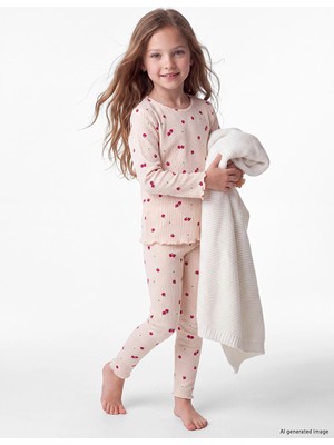 Lc Waikiki Yeni Sezon Pembe Bisiklet Yaka Kız Çocuk Pijama Takım