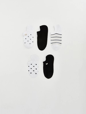 Lc Waikiki Yeni Sezon Kalp Desenli Kadın Sneaker Çorap 5'li