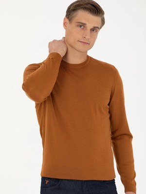 Cacharel Cinnamon Slim Fit Crew Neck Knit Sweater