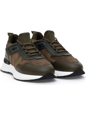 Cacharel Khaki %100 Leather Sneakers