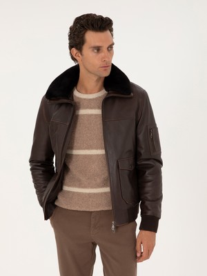 Cacharel Brown Leather Jacket
