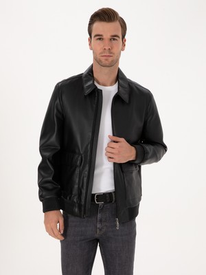 Cacharel Black Faux Leather Jacket
