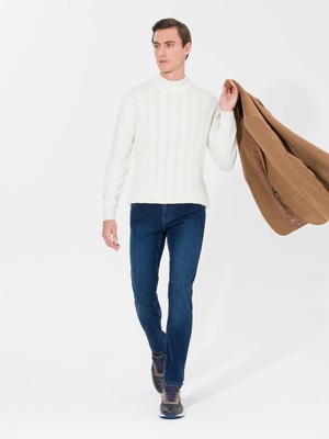 Cacharel Ecru Mock Neck Sweater