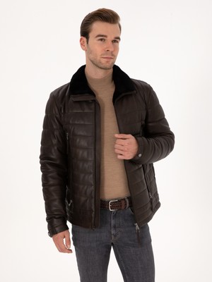 Cacharel Brown %100 Leather Jacket