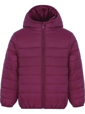 Civil Girls' Basic Jacket | Micro Long Sleeve Hooded | School, Nursery And Daily Wear - Burgundy