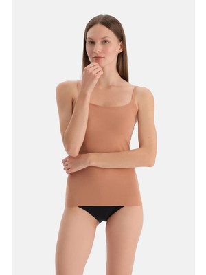 Dagi Brown Tank Top With Built-In Cups
