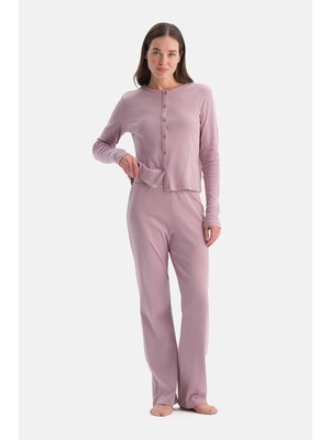 Dagi Dusty Rose Pointelle T-Shirt And Pants Set