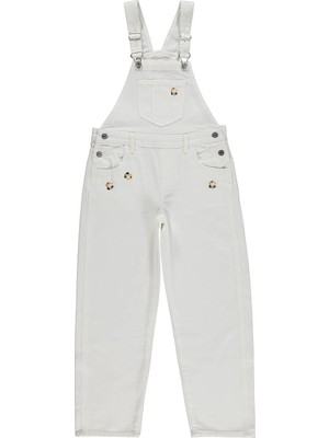 Civil Girls Floral Embroidered Overalls 10-13 Years - Off-White