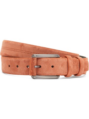 George Hogg Men's Brick Stitch-Detail Suede Belt