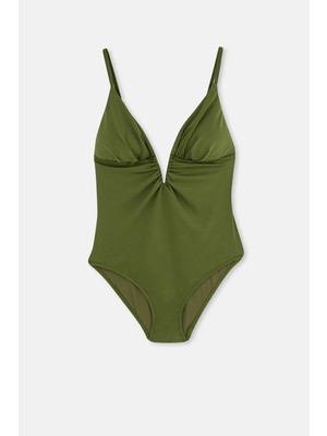 Dagi Dark Green Triangle Swimsuit