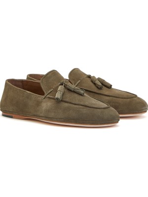 George Hogg Khaki Casual Comfort Men's Suede Loafers
