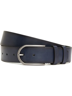 George Hogg Men's Navy Leather Belt