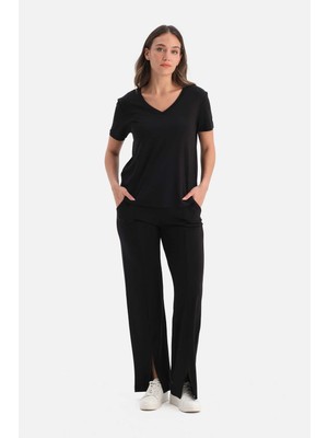 Dagi Black Ribbed Pants