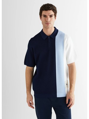 Gant Men's Navy Regular Fit Color Block Knit Sweater