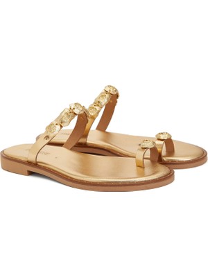 Divarese Dıvarese Gold Embellished Women's Slides