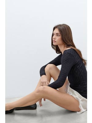 Intimissimi Zebra Motif Cashmere Blend Ultralight Top