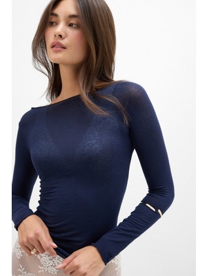 Intimissimi Boat Neck Modal Cashmere Ultra Light Sweater