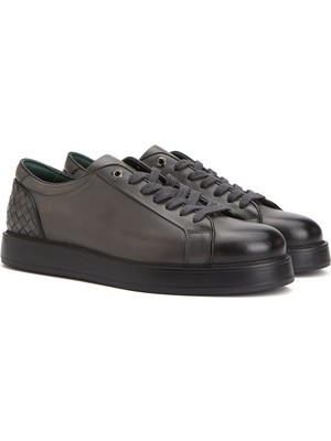 George Hogg Grey Men's Casual Comfort Leather Sneakers