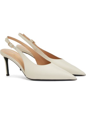 George Hogg Cream Leather Heeled Stilettos