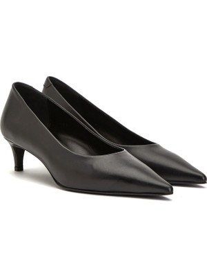 Divarese Dıvarese Black Leather Heeled Shoes