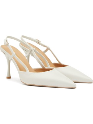 George Hogg White Leather Heeled Shoes