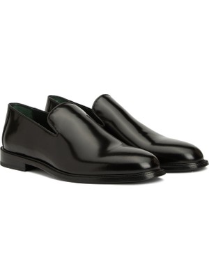 George Hogg Black Men's Leather Loafers