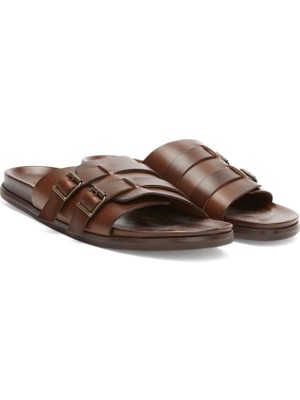 George Hogg Dark Brown Men's Comfort Leather Slippers