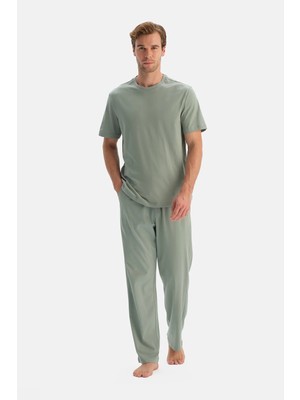 Dagi Light Khaki Short Sleeve T-Shirt And Pants Set