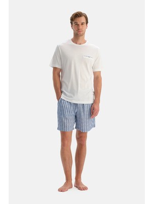 Dagi White Short Sleeve T-Shirt And Shorts Set