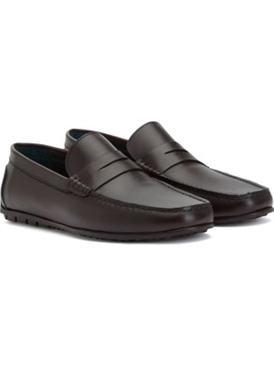 George Hogg Dark Brown Men's Leather Loafer