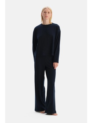 Dagi Navy Soft Touch T-Shirt And Pants Set