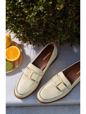 George Hogg Women's Yellow Leather Loafers