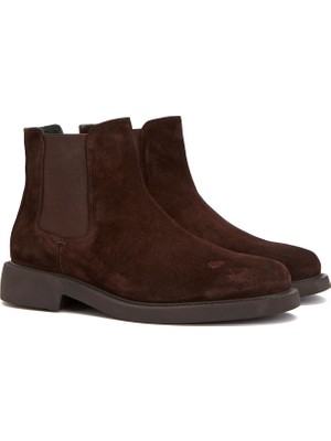 George Hogg Men's Brown Elastic Suede Boots