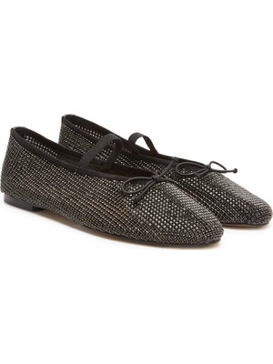 Divarese Dıvarese Black Rhinestone Ballet Flats