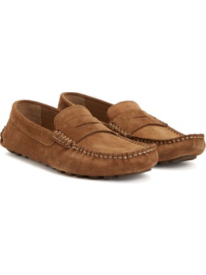Divarese Dıvarese Light Brown Men's Leather Driver Loafer