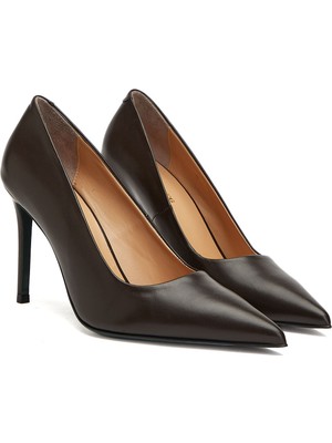 George Hogg Brown Leather Stilettos