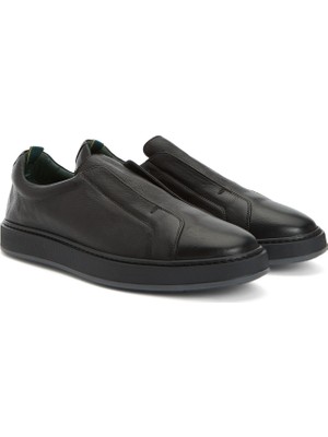 George Hogg Black Men's Leather Sneakers