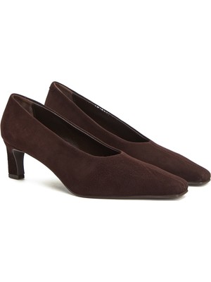 Divarese Dıvarese Dark Brown Suede Heeled Shoes