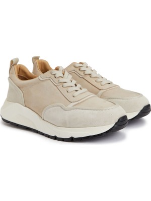 George Hogg Beige Men's Leather Sneakers