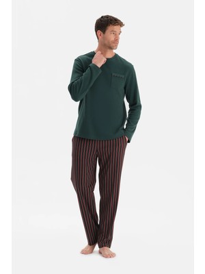 Dagi Green Long Sleeve Pocket T-Shirt And Pants Set