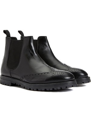 Divarese Dıvarese Men's Black Leather Chelsea Boots