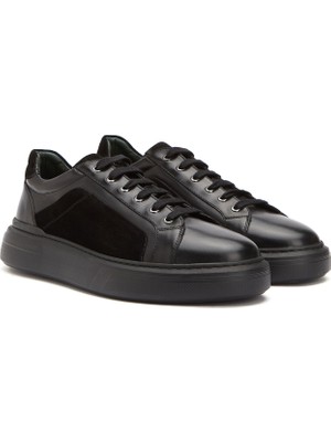 George Hogg Black Suede-Trimmed Men's Sneakers