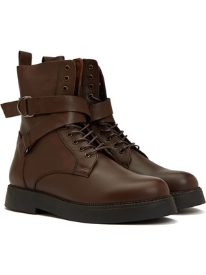 Divarese Dıvarese Women's Brown Belted Leather Boots