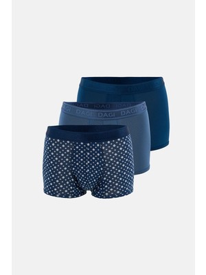 Dagi Blue 3-Pack Patterned Micro Modal Boxer